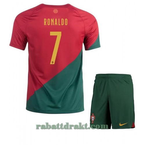 Portugal Cristiano Ronaldo 7 Hjemme VM 2022 - Barn Draktsett
